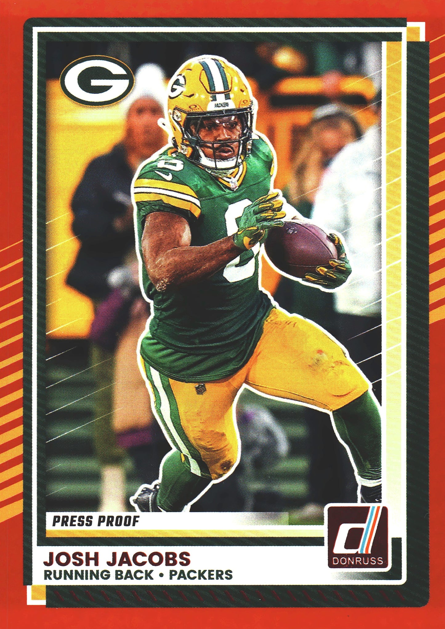 2025 Panini Donruss Press Proofs Red Josh Jacobs #179 Green Bay Packers