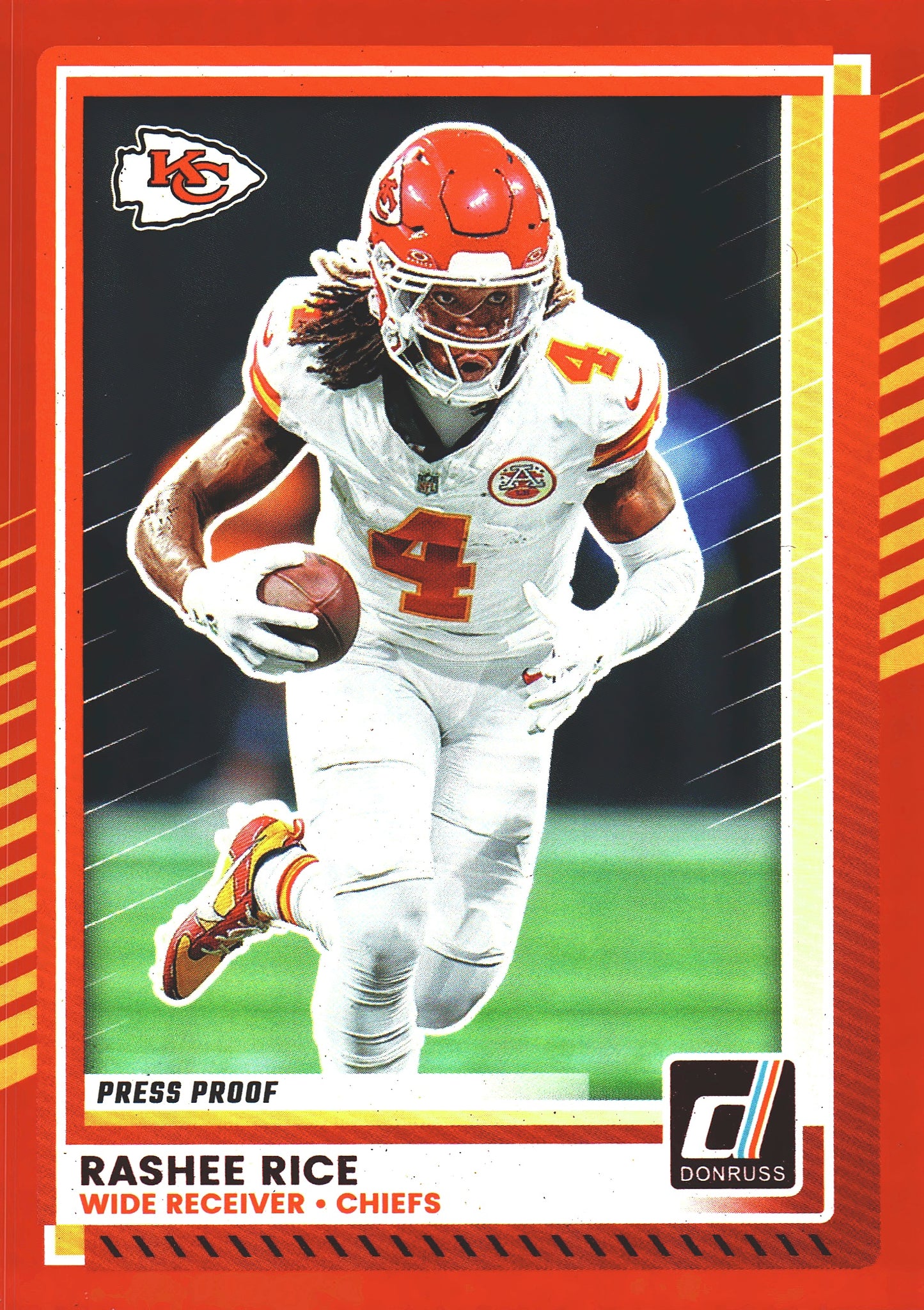 2025 Panini Donruss Press Proofs Red Rashee Rice #270 Kansas City Chiefs
