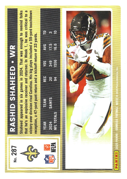 2025 Panini Donruss Press Proofs Red Rashid Shaheed #287 New Orleans Saints