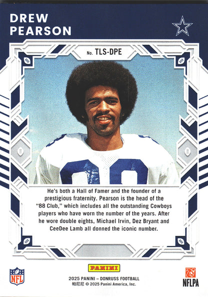 2025 Panini Donruss Legend Series Drew Pearson #TLS-DPE Dallas Cowboys