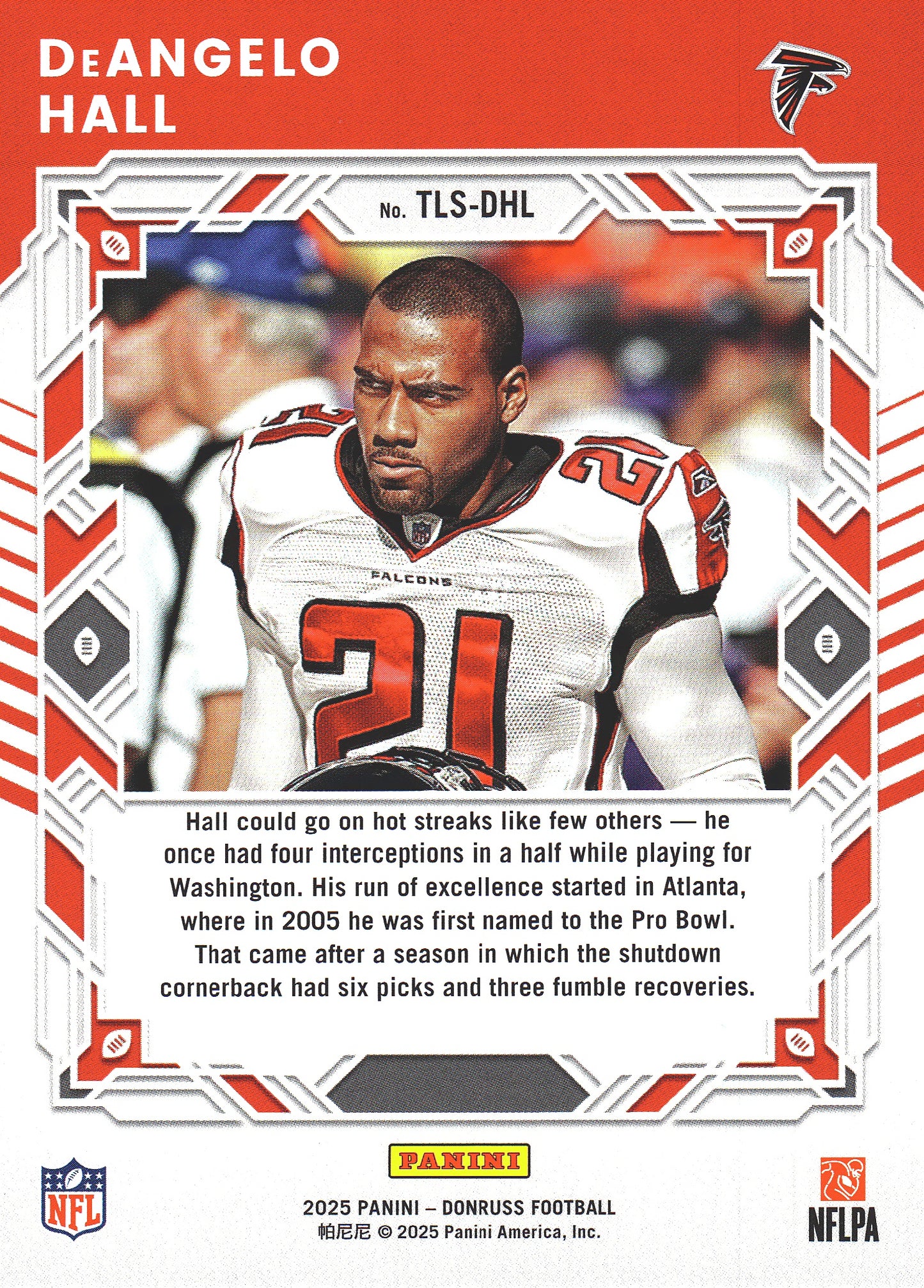 2025 Panini Donruss Legend Series DeAngelo Hall #TLS-DHL Atlanta Falcons