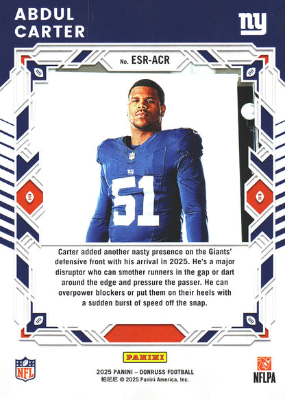 2025 Panini Donruss Elite Series Rookies Abdul Carter #ESR-ACR New York Giants