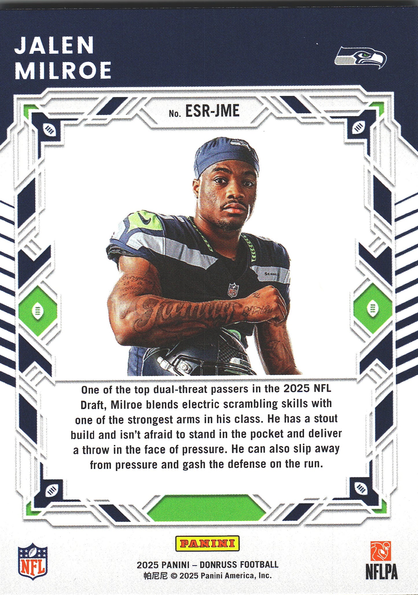 2025 Panini Donruss Elite Series Rookies Jalen Milroe #ESR-JME Seattle Seahawks