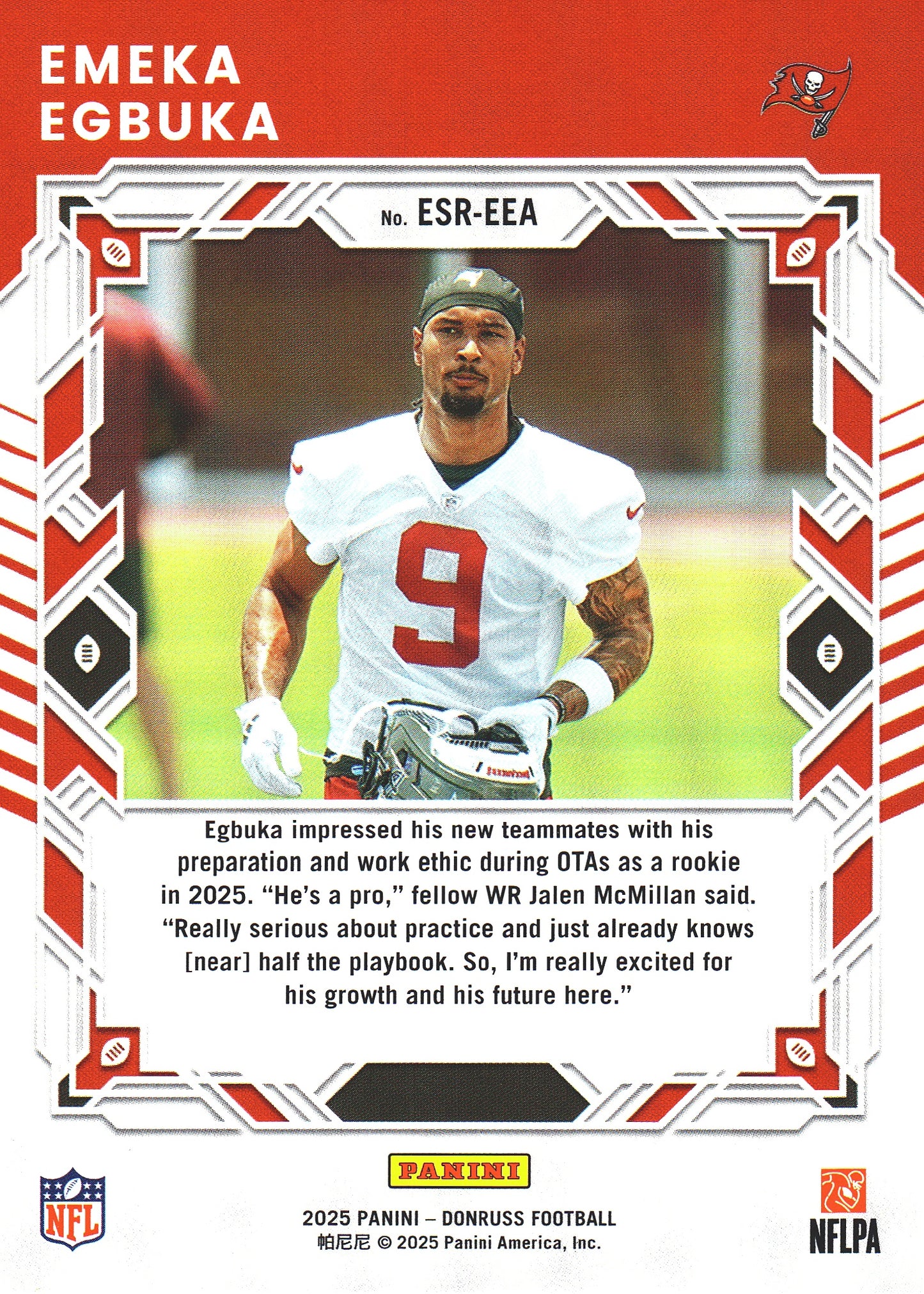 2025 Panini Donruss Elite Series Rookies Emeka Egbuka #ESR-EEA Tampa Bay Buccaneers