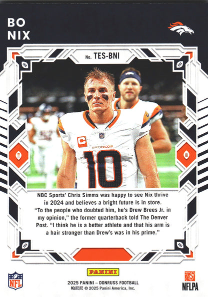 2025 Panini Donruss Elite The Elite Series Bo Nix #TES-BNI Denver Broncos