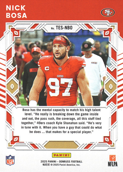 2025 Panini Donruss Elite The Elite Series Nick Bosa #TES-NBO San Francisco 49ers