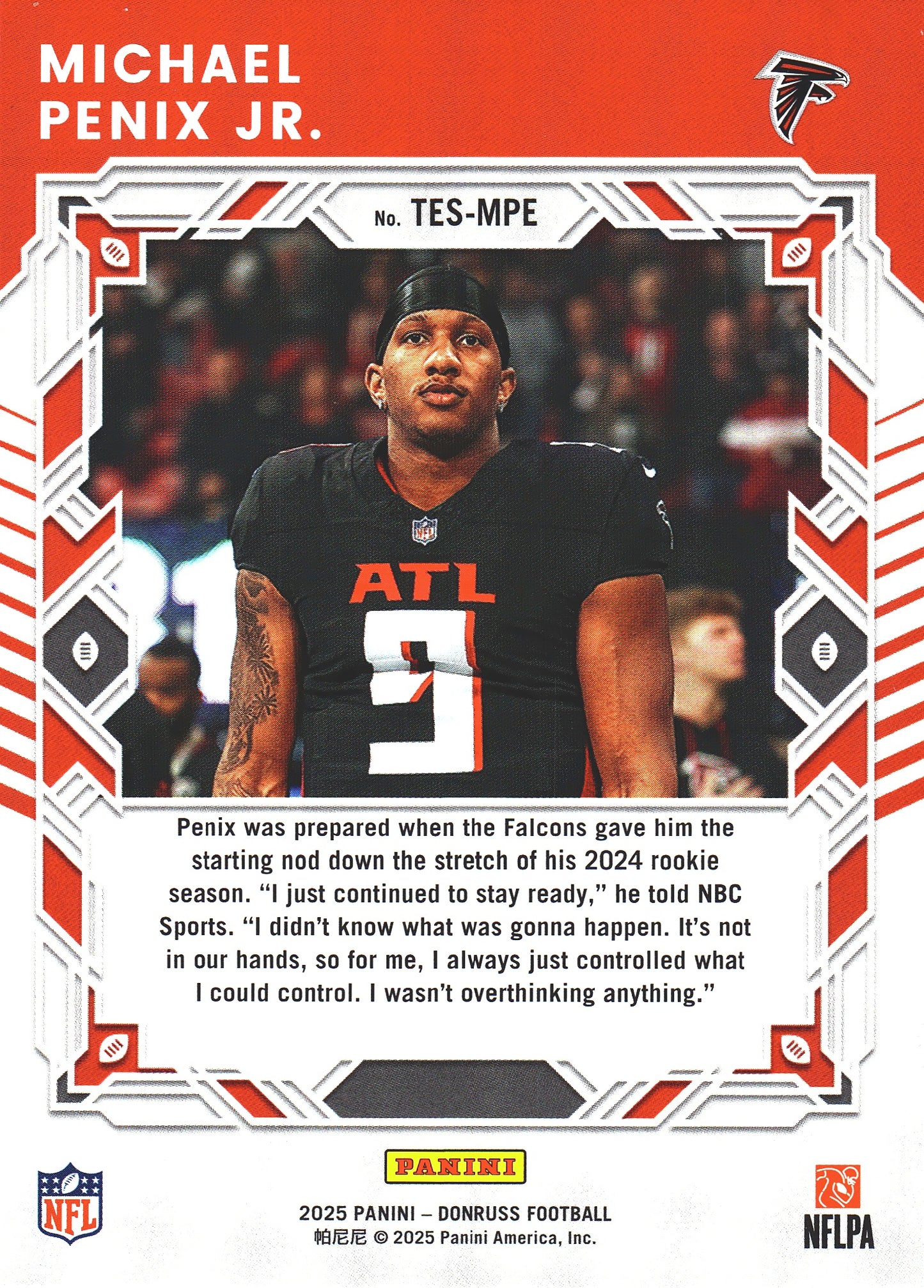2025 Panini Donruss Elite The Elite Series Michael Penix Jr. #TES-MPE Atlanta Falcons