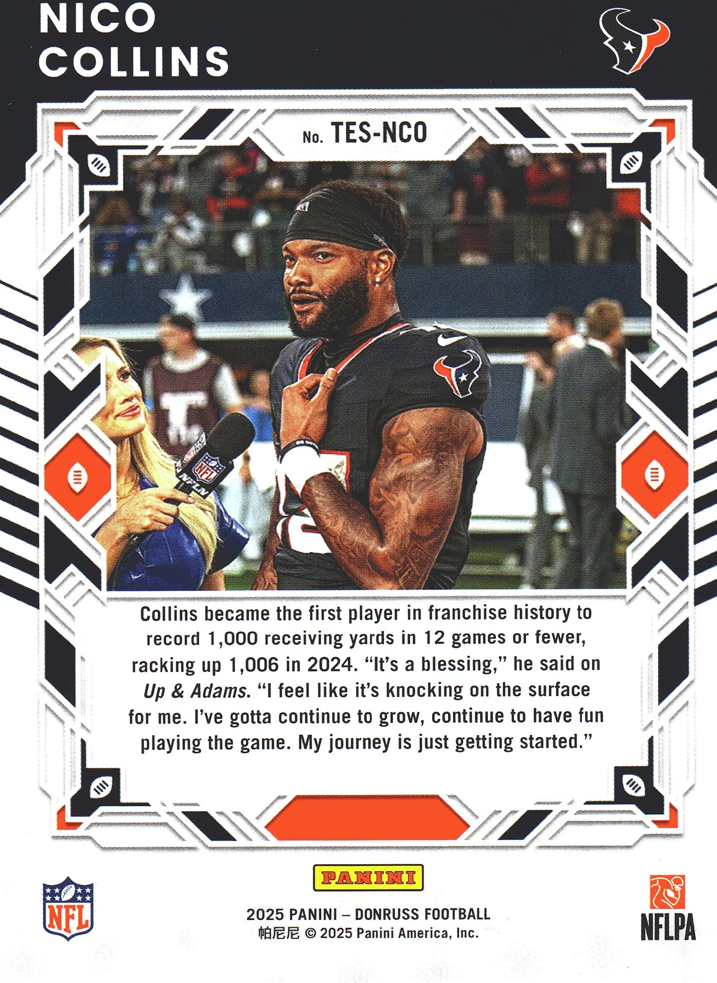2025 Panini Donruss Elite The Elite Series Nico Collins #TES-NCO Houston Texans