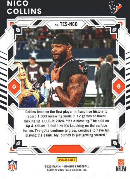 2025 Panini Donruss Elite The Elite Series Nico Collins #TES-NCO Houston Texans