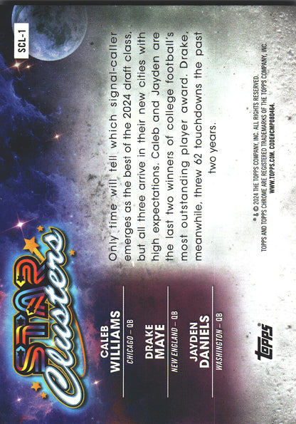 2024 Topps Cosmic Star Clusters Caleb Williams / Drake Maye / Jayden Daniels RC #SCL-1