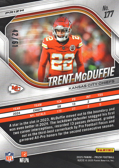 2025 Panini Prizm Trent McDuffie /61 #177 Kansas City Chiefs