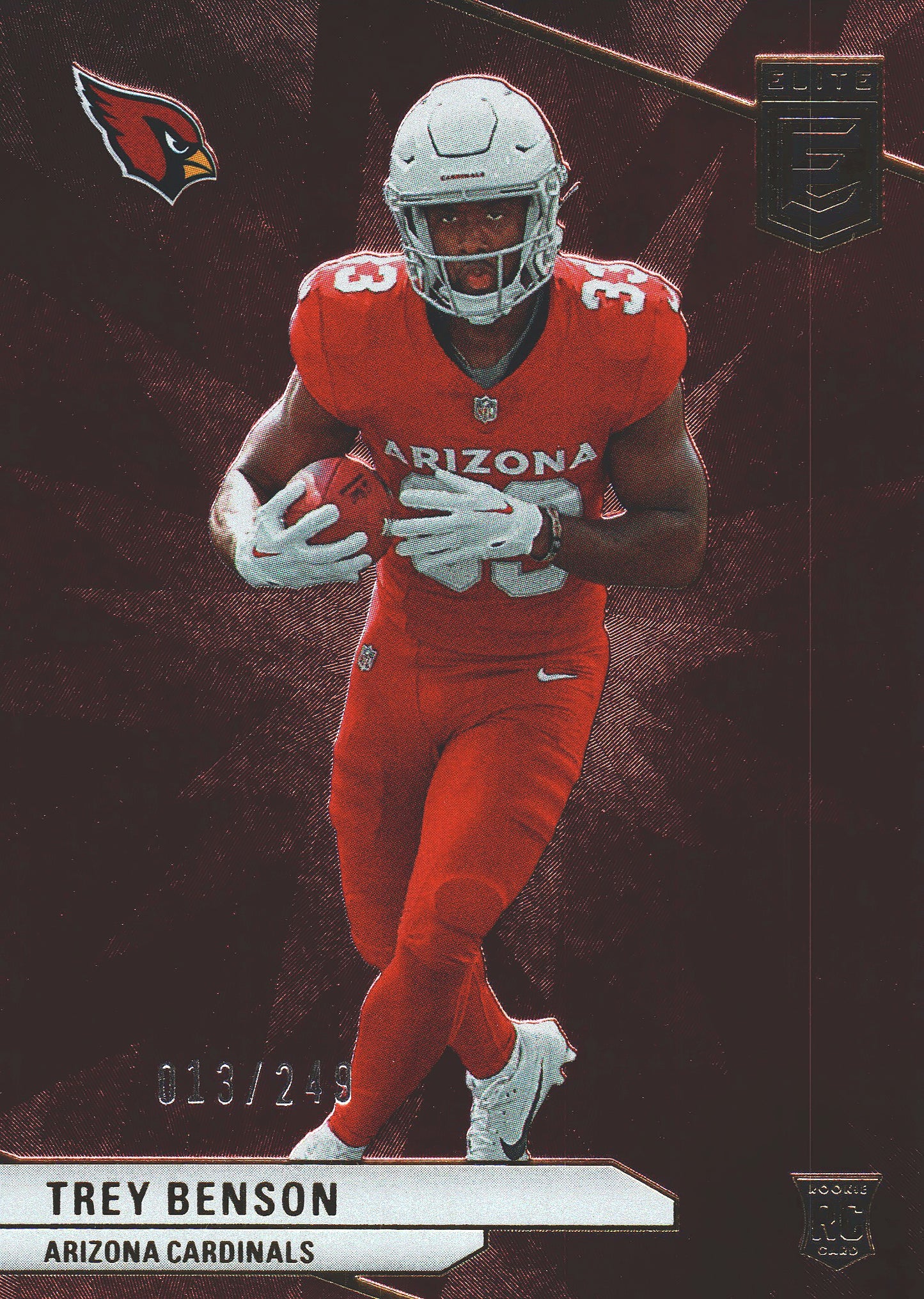 2024 Panini Donruss Elite Trey Benson RC /249 #124 Arizona Cardinals