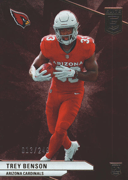 2024 Panini Donruss Elite Trey Benson RC /249 #124 Arizona Cardinals