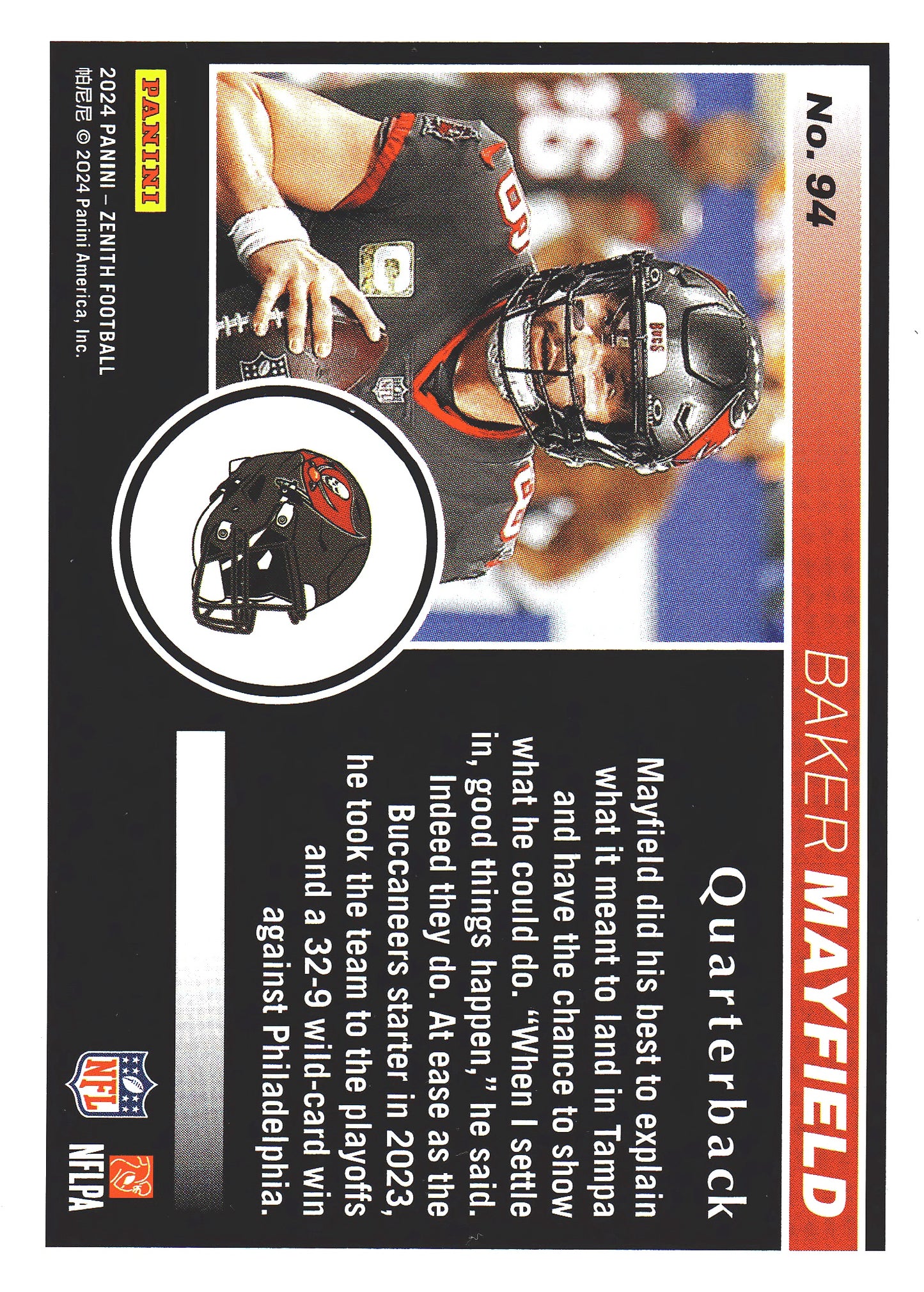 2024 Panini Zenith Green Baker Mayfield #94 Tampa Bay Buccaneers