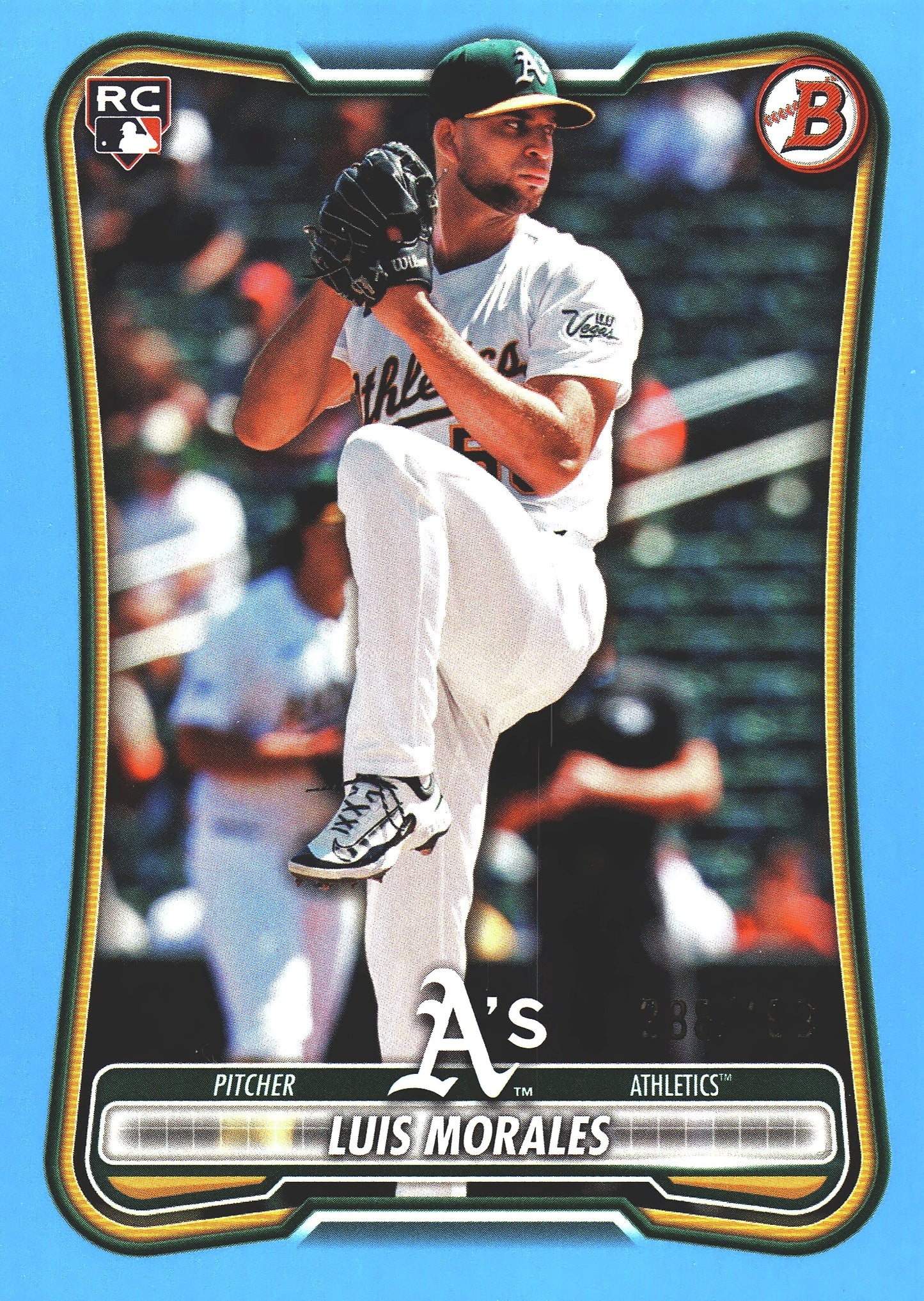 2026 Topps Bowman Sky Blue /499 Luis Morales RC #49 Athletics