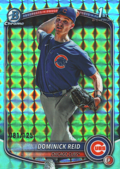 2025 Topps Bowman Draft Chrome Aqua /125 Dominik Reid #BDC-53 Chicago Cubs