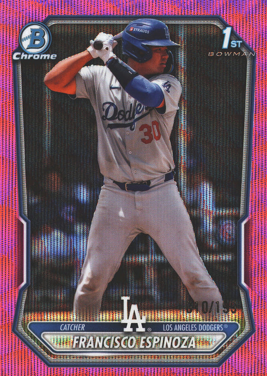 2026 Topps Bowman Chrome Pink /199 1st Francisco Espinoza #BCP-106 Los Angeles Dodgers