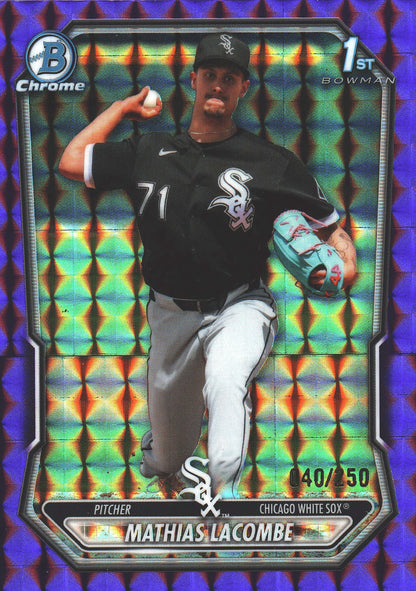 2026 Topps Bowman Chrome Purple /250 1st Mathias Lacombe #BCP-119 Chicago White Sox
