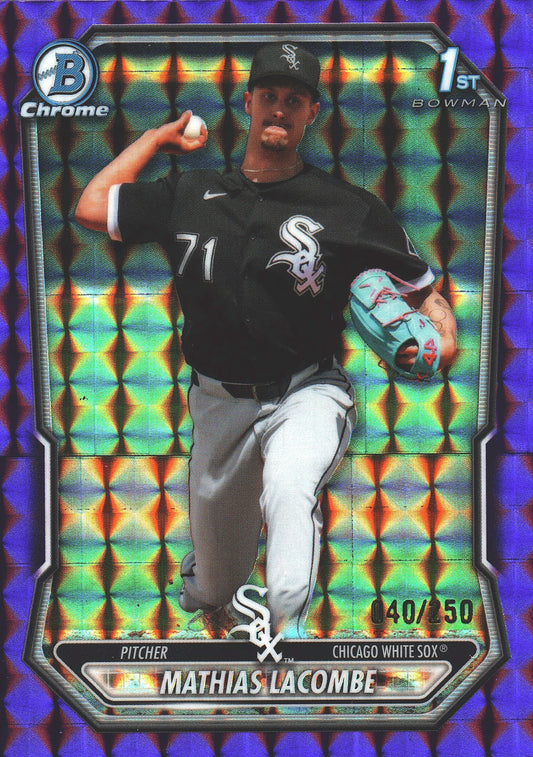 2026 Topps Bowman Chrome Purple /250 1st Mathias Lacombe #BCP-119 Chicago White Sox