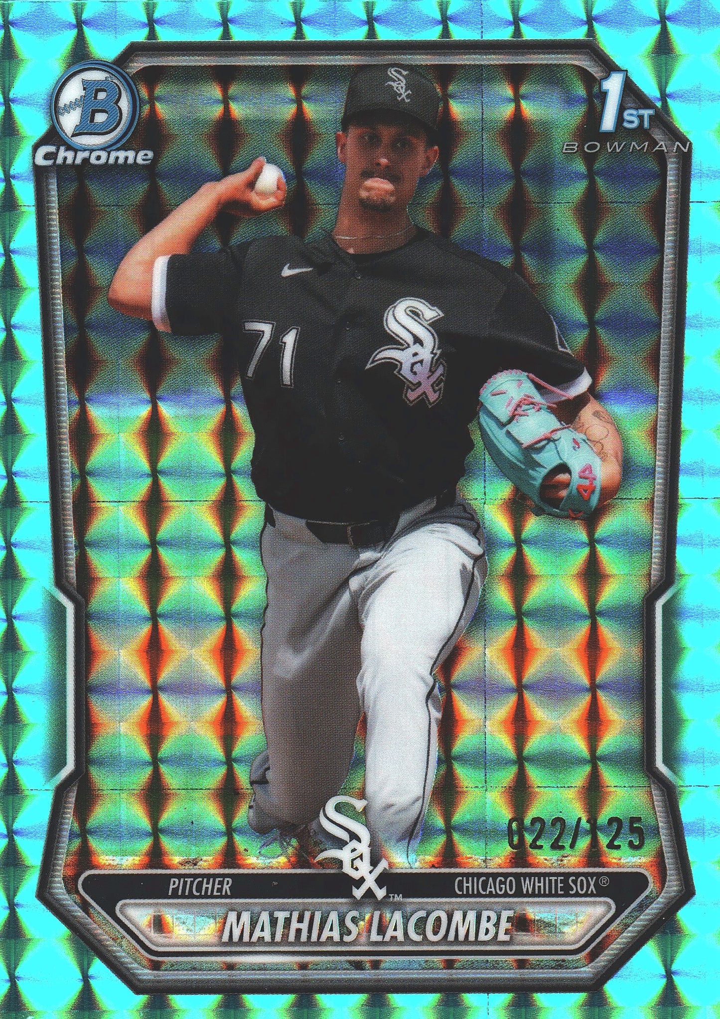 2026 Topps Bowman Chrome Aqua /125 1st Mathias Lacombe #BCP-119 Chicago White Sox