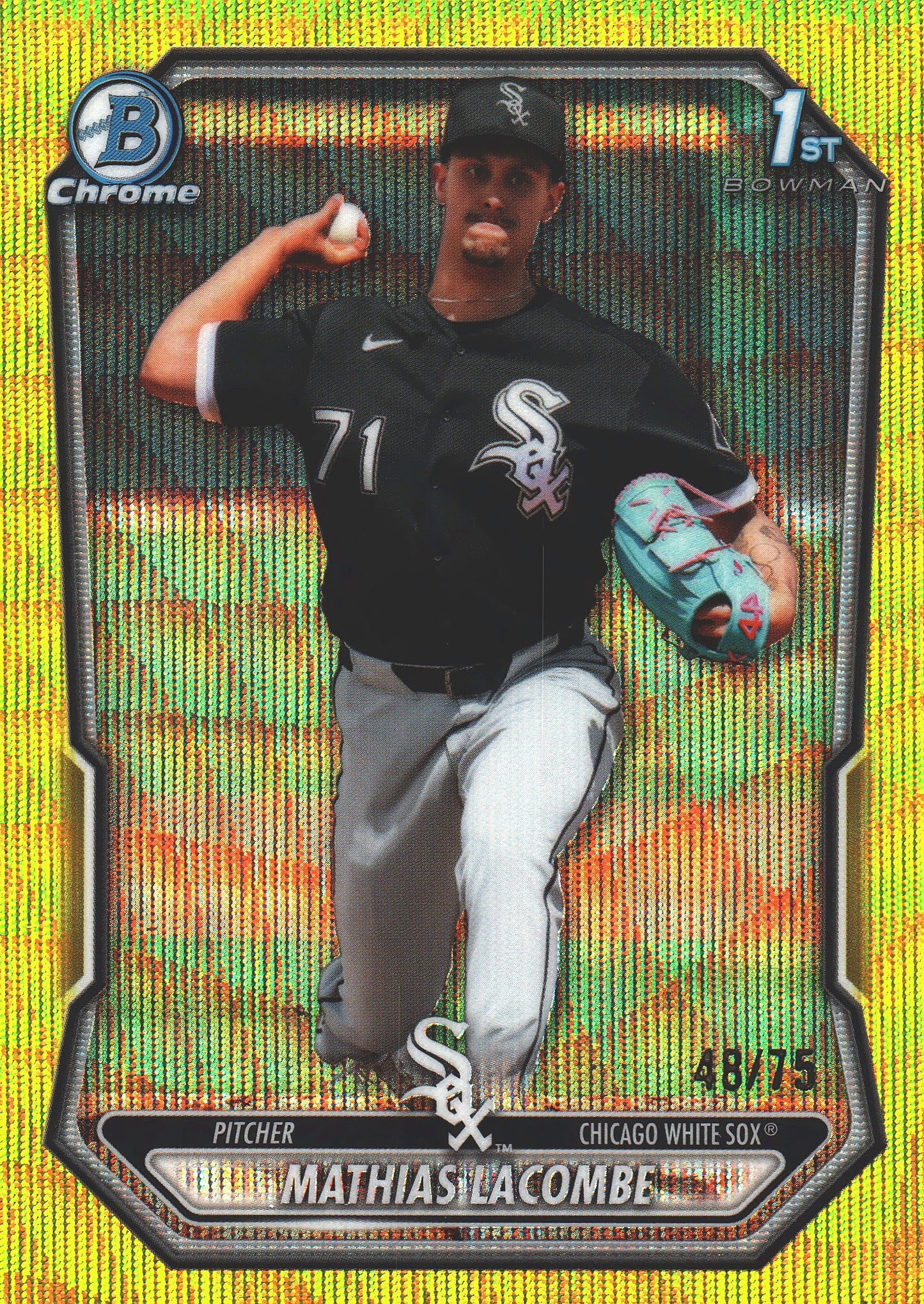 2026 Topps Bowman Chrome Yellow /75 1st Mathias Lacombe #BCP-119 Chicago White Sox