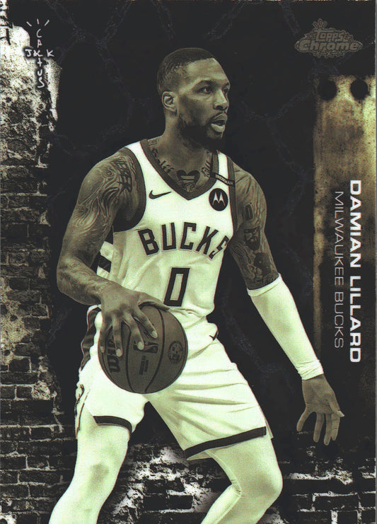 2025 Topps Chrome Cactus Jack Damian Lillard #18 Milwaukee Bucks