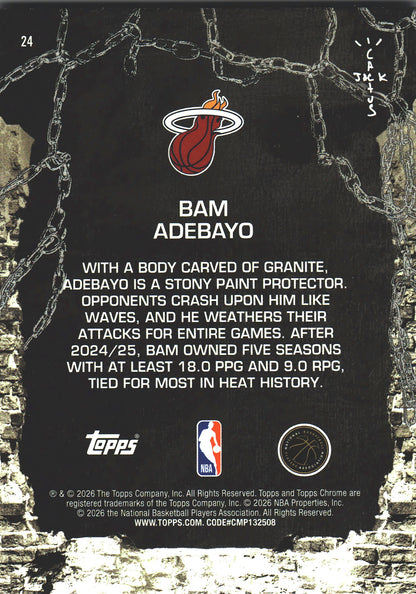 2025 Topps Chrome Cactus Jack Bam Adebayo #24 Miami Heat