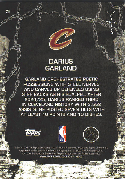 2025 Topps Chrome Cactus Jack Darius Garland #26 Cleveland Cavaliers
