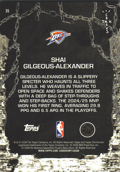 2025 Topps Chrome Cactus Jack Shai Gilgeous-Alexander #35 Oklahoma City Thunder