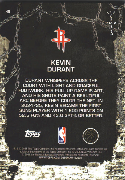 2025 Topps Chrome Cactus Jack Kevin Durant #49 Houston Rockets