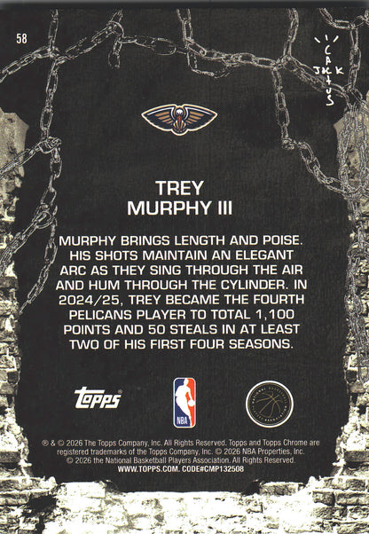 2025 Topps Chrome Cactus Jack Trey Murphy III #58 New Orleans Pelicans