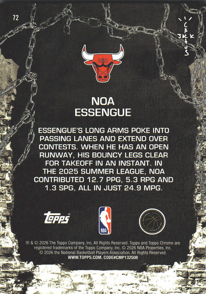 2025 Topps Chrome Cactus Jack Noa Essengue RC #72 Chicago Bulls