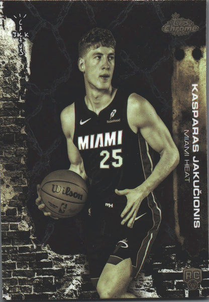 2025 Topps Chrome Cactus Jack Kasparas Jakučionis RC #80 Miami Heat