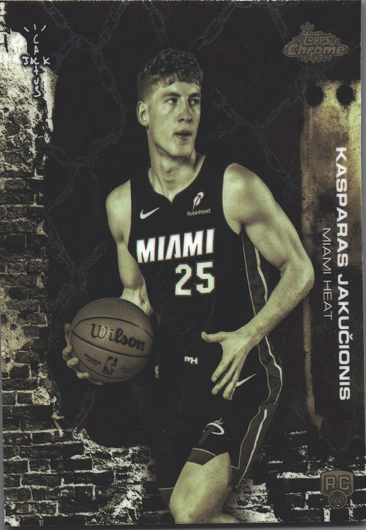 2025 Topps Chrome Cactus Jack Kasparas Jakučionis RC #80 Miami Heat