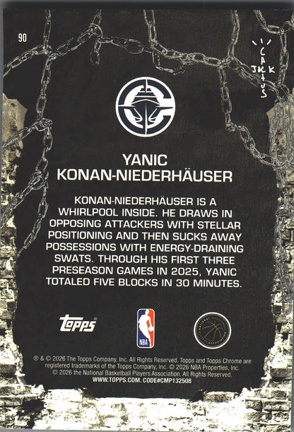 2025 Topps Chrome Cactus Jack Yanic Konan-Niederhäuser RC #90 Los Angeles Clippers