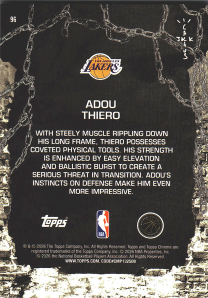 2025 Topps Chrome Cactus Jack Adou Thiero RC #96 Los Angeles Lakers