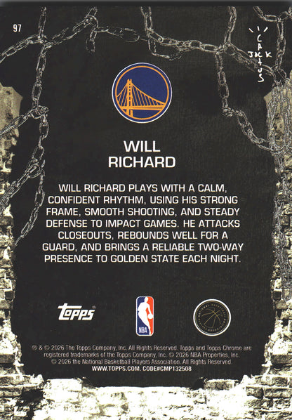 2025 Topps Chrome Cactus Jack Will Richard RC #97 Golden State Warriors
