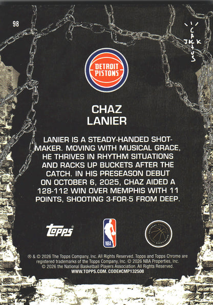 2025 Topps Chrome Cactus Jack Chaz Lanier RC #98 Detroit Pistons