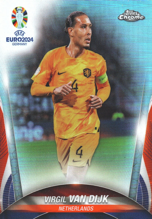 2024 Topps Chrome EURO Refractor Virgil van Dijk #4 Pays-Bas
