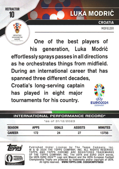 2024 Topps Chrome EURO Refractor Luka Modrić #10 Croatie