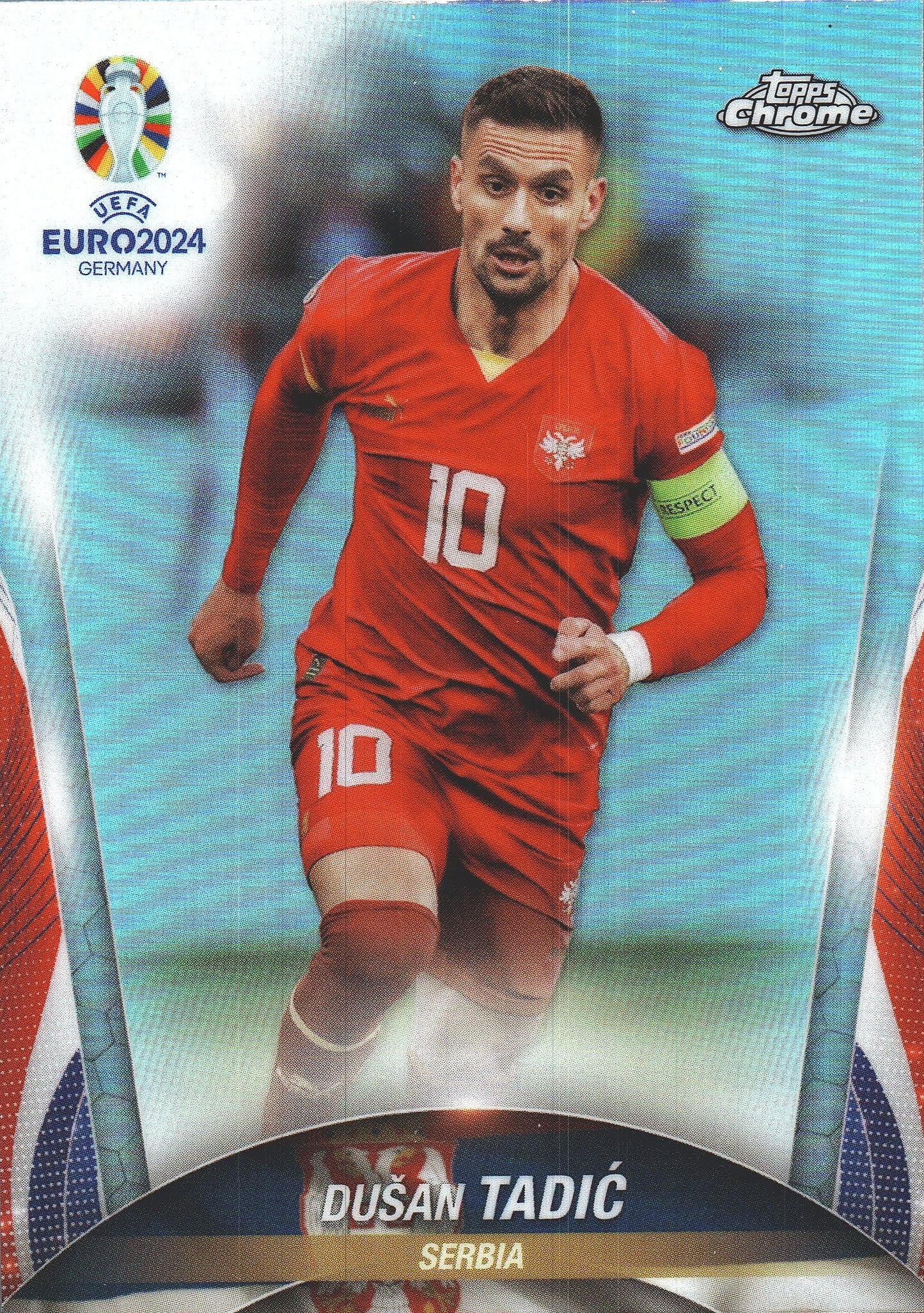 2024 Topps Chrome EURO Refractor Dušan Tadić #28 Serbie