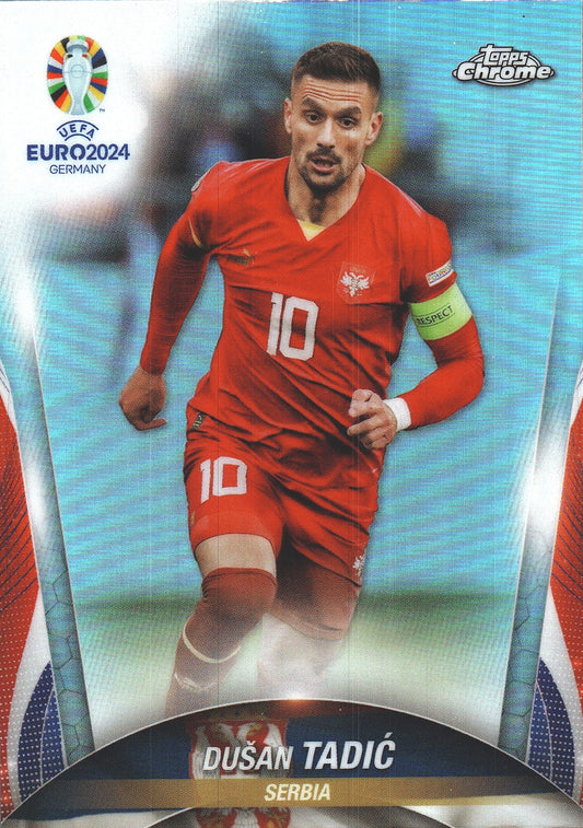 2024 Topps Chrome EURO Refractor Dušan Tadić #28 Serbie