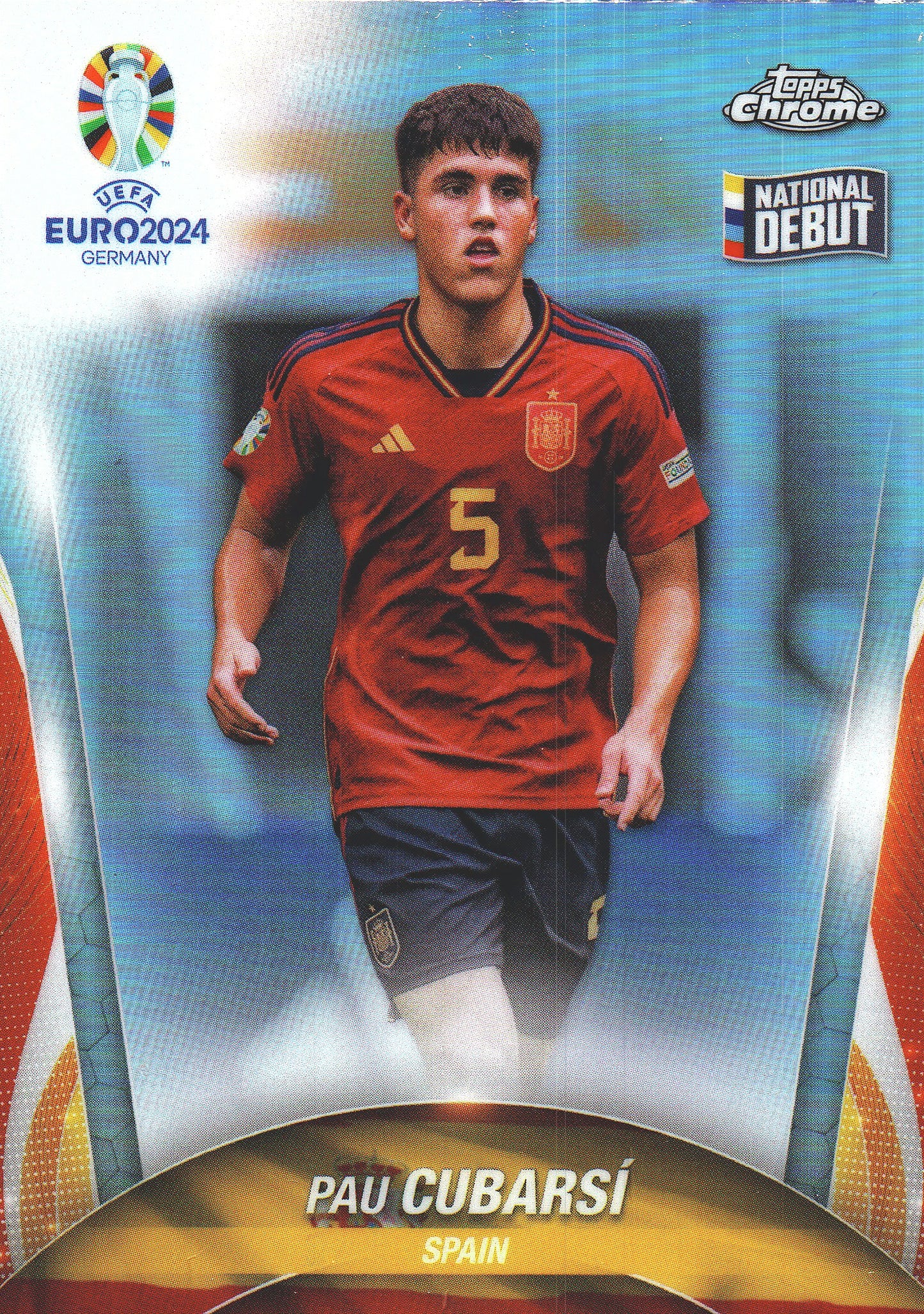 2024 Topps Chrome EURO Refractor Pau Cubarsí RC #33 Espagne