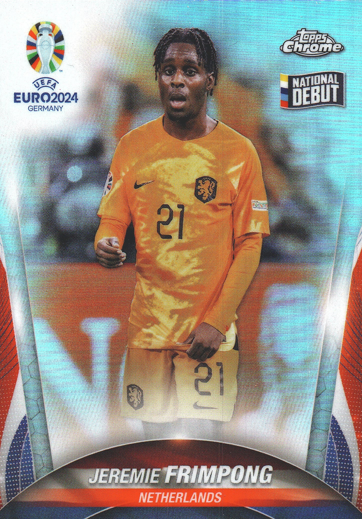 2024 Topps Chrome EURO Refractor Jeremie Frimpong RC #34 Pays-Bas