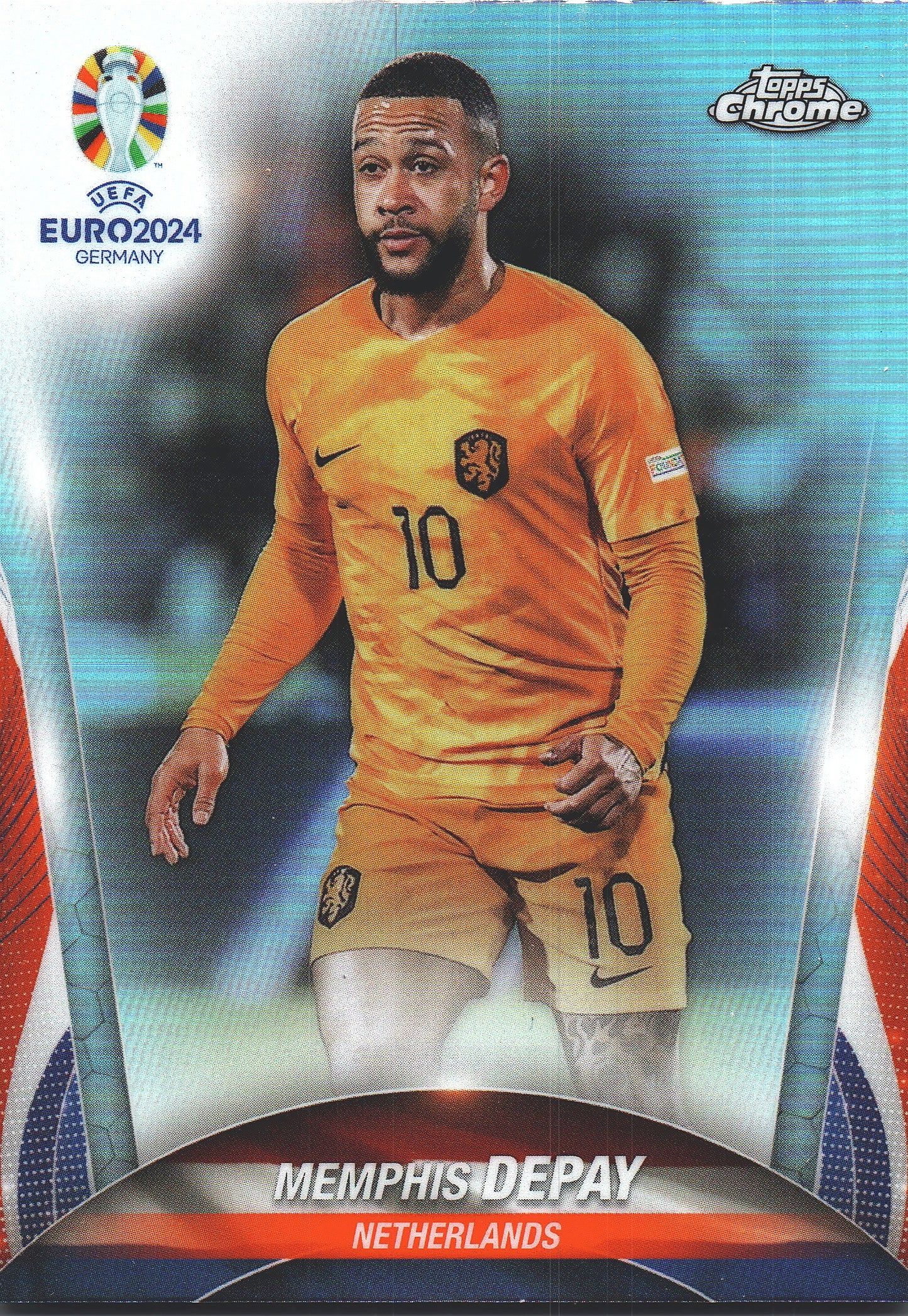 2024 Topps Chrome EURO Refractor Memphis Depay #37 Pays-Bas