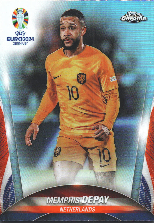 2024 Topps Chrome EURO Refractor Memphis Depay #37 Pays-Bas