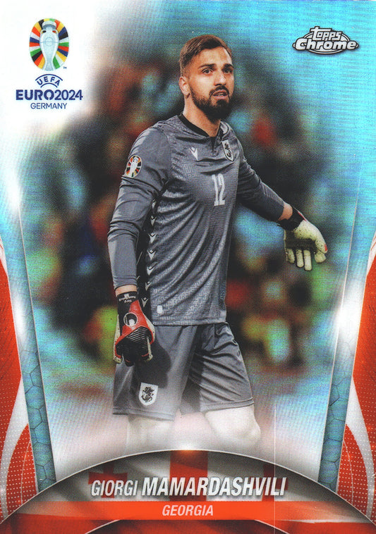2024 Topps Chrome EURO Refractor Giorgi Mamardashvili #53 Géorgie