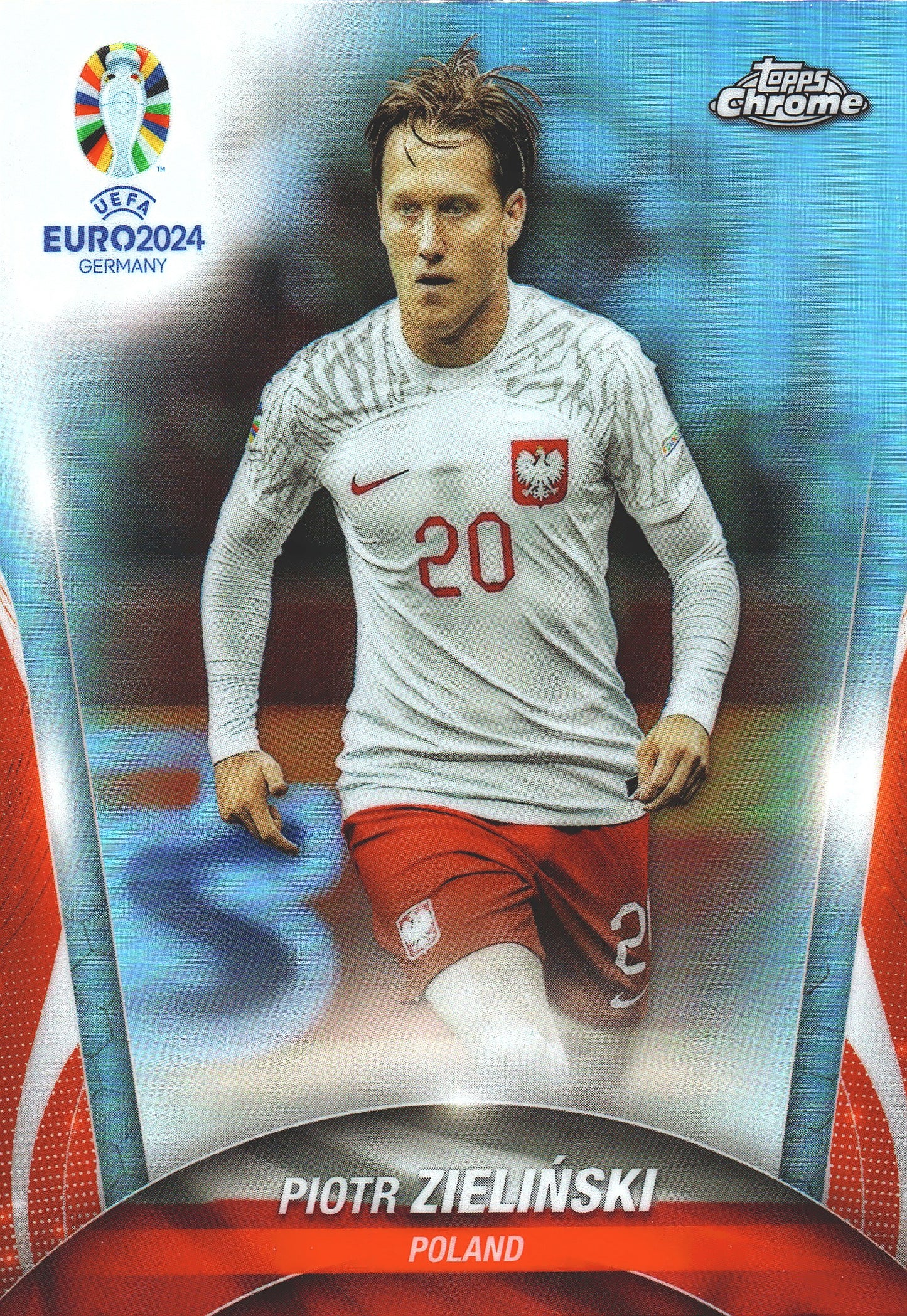 2024 Topps Chrome EURO Refractor Piotr Zieliński #81 Pologne