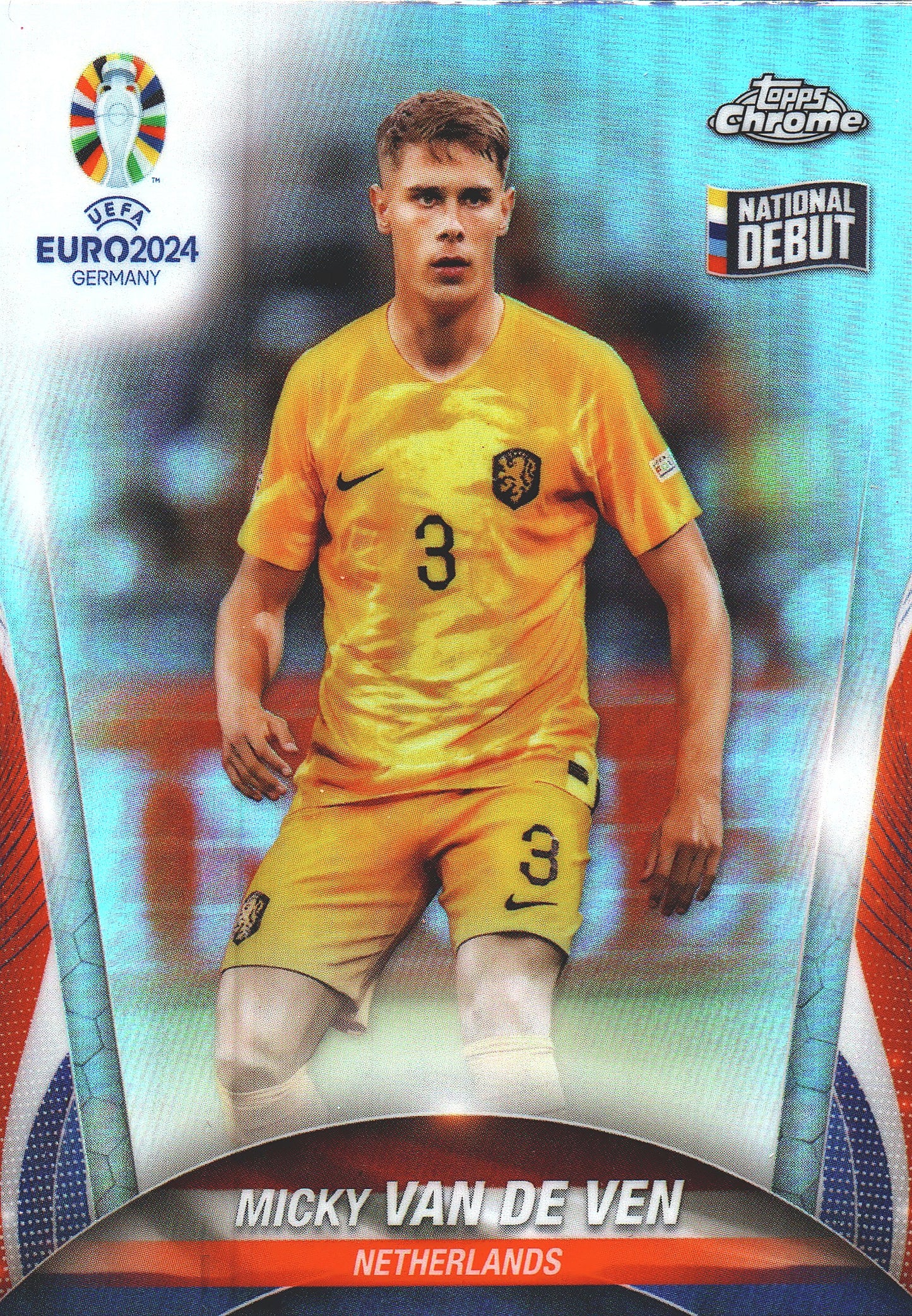 2024 Topps Chrome EURO Refractor Micky van de Ven ND #84 Pays-Bas