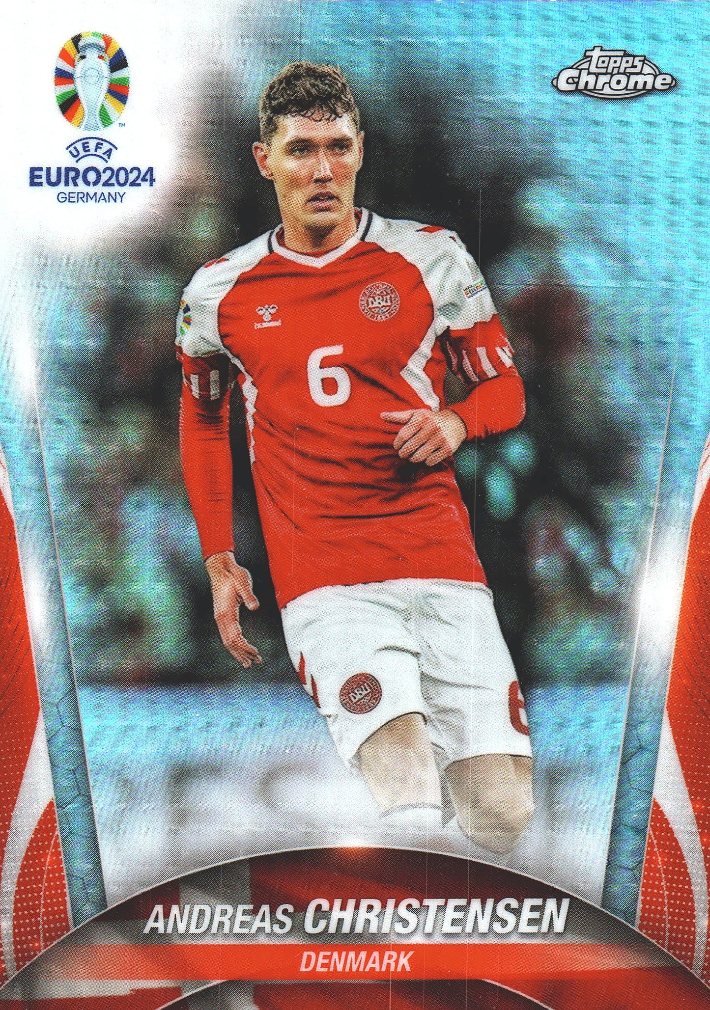 2024 Topps Chrome EURO Refractor Andreas Christensen #141 Danemark